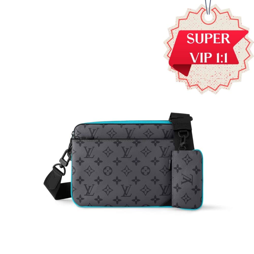 [SUPER VIP 1:1] LOUIS VUITTON TRIO MESSENGER MONOGRAM ECLIPSE REVERSE TURQUOISE 25CM M11648