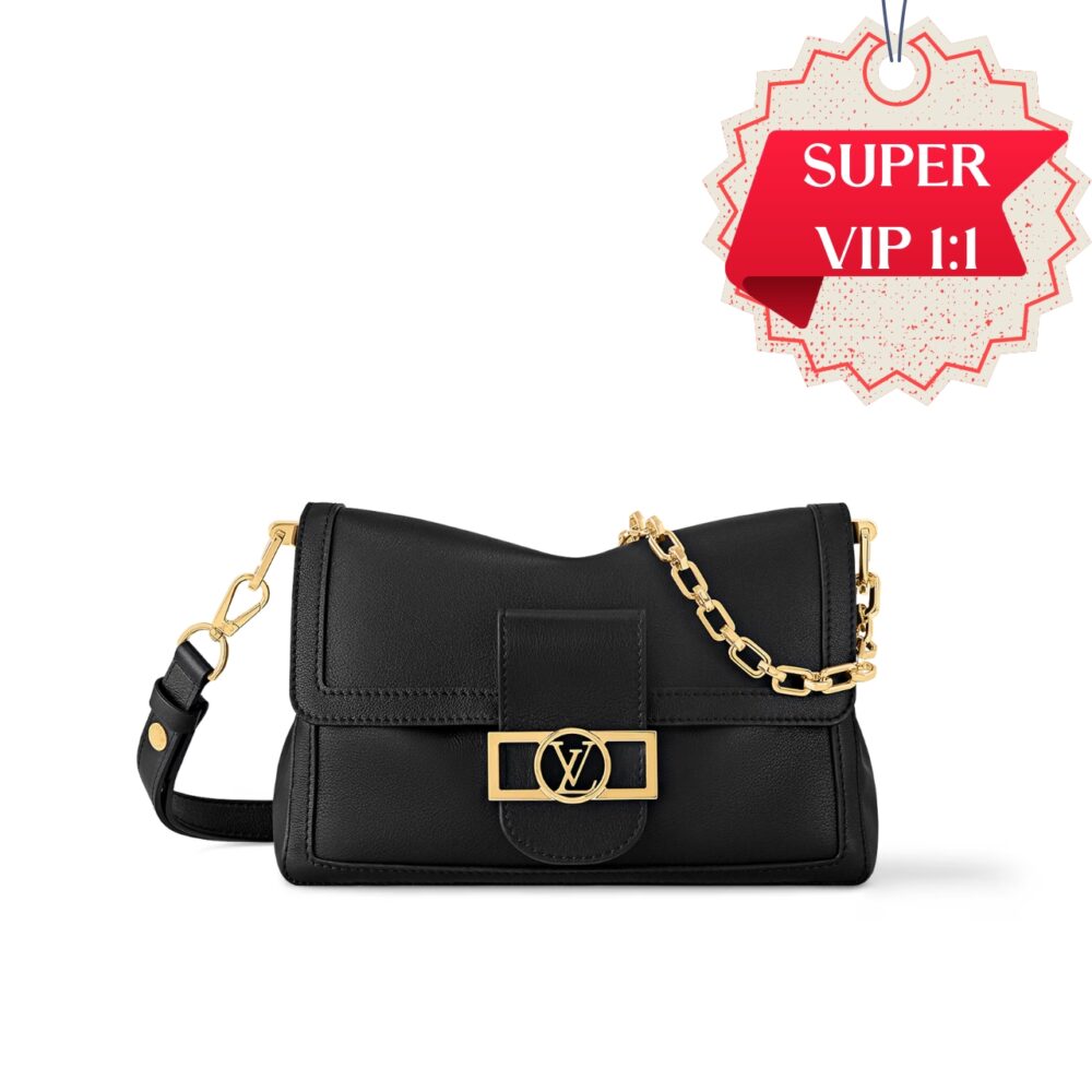 [SUPER VIP 1:1] LOUIS VUITTON DAUPHINE SOFT MM CALFSKIN BLACK 24CM M25209