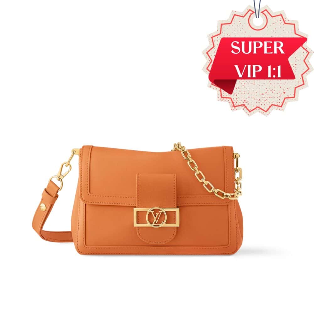 [SUPER VIP 1:1] LOUIS VUITTON DAUPHINE SOFT MM CALFSKIN ORANGE 24CM M25048
