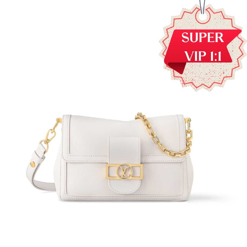 [SUPER VIP 1:1] LOUIS VUITTON DAUPHINE SOFT MM CALFSKIN WHITE 24CM M25050
