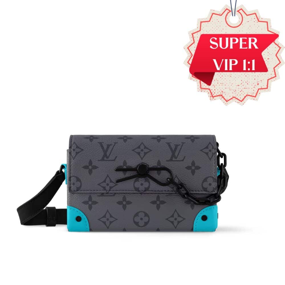 [SUPER VIP 1:1] LOUIS VUITTON STEAMER WEARABLE WALLET MONOGRAM ECLIPSE REVERSE TURQUOISE 18CM M11496