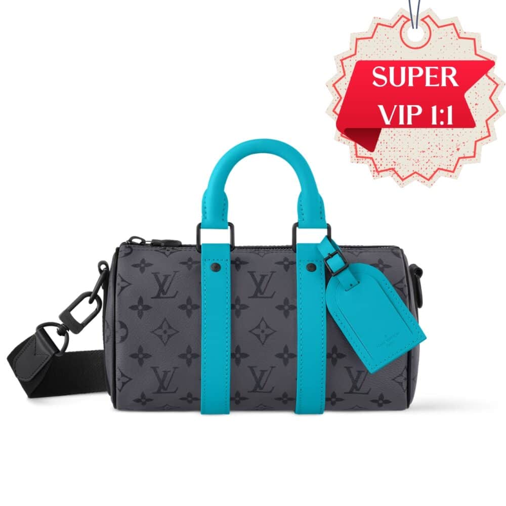 [SUPER VIP 1:1] LOUIS VUITTON KEEPALL BANDOULIÈRE 25 MONOGRAM ECLIPSE REVERSE TURQUOISE 25CM M11645