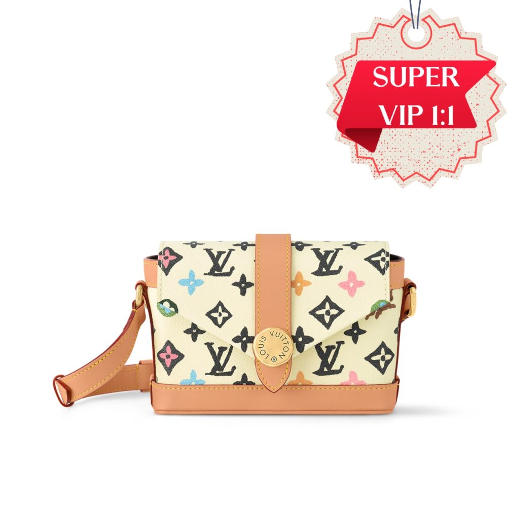 [SUPER VIP 1:1] LOUIS VUITTON ENVELOPE WEARABLE WALLET MONOGRAM CRAGGY VANILLA 19CM M83346