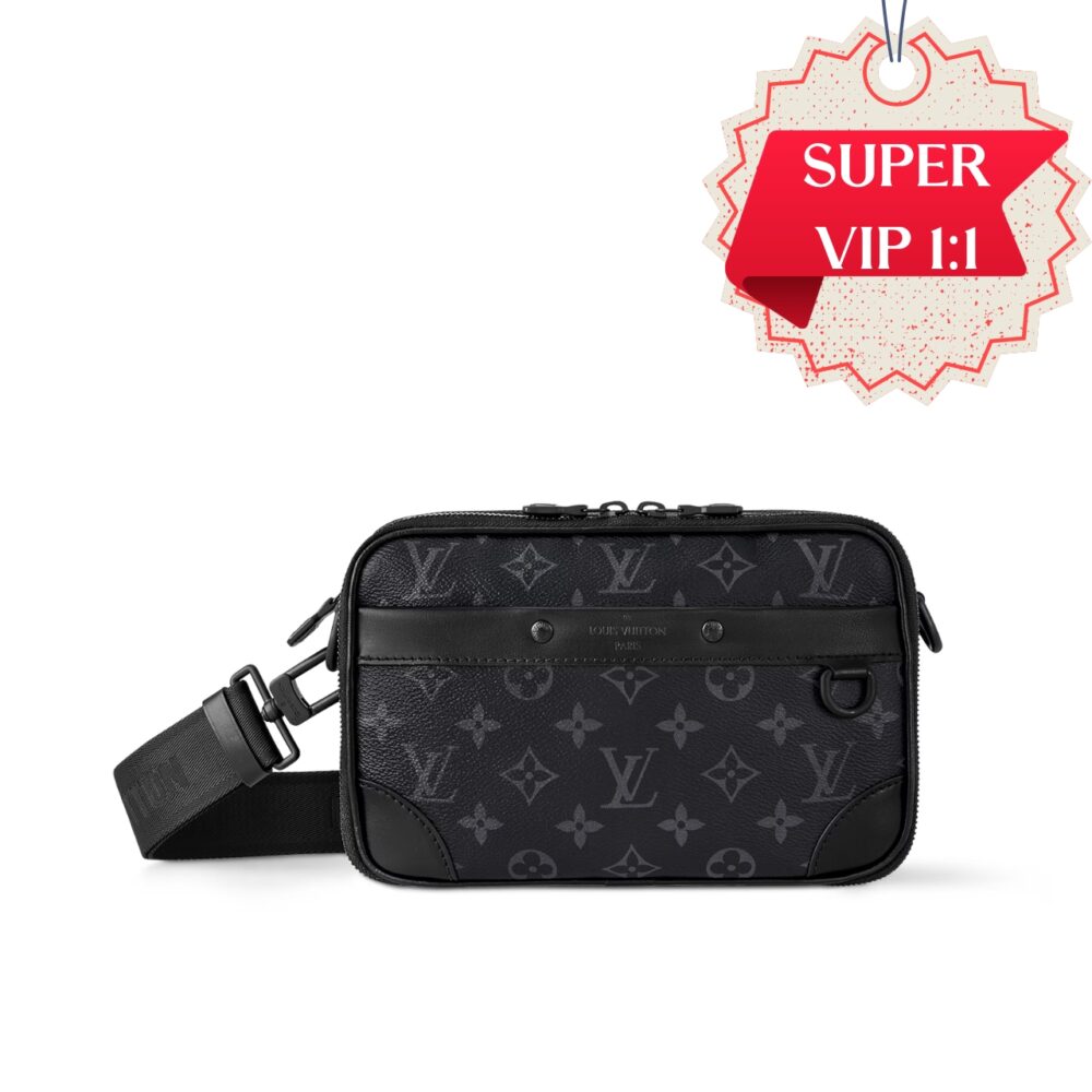 [SUPER VIP 1:1] LOUIS VUITTON ALPHA MESSENGER MONOGRAM ECLIPSE CANVAS BLACK 24CM M46955