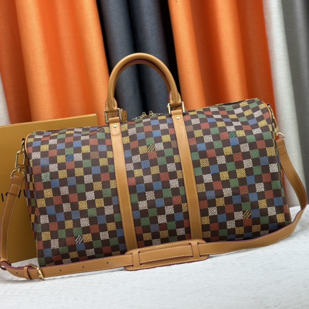 LOUIS VUITTON KEEPALL BANDOULIÈRE 50 LEATHER TRIM MUTICOLOR 50CM - Image 4