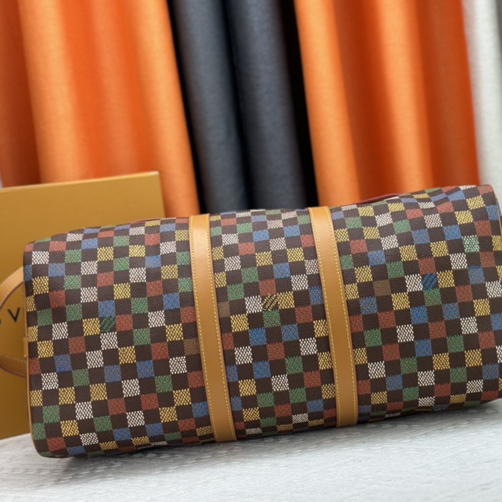 LOUIS VUITTON KEEPALL BANDOULIÈRE 50 LEATHER TRIM MUTICOLOR 50CM - Image 5