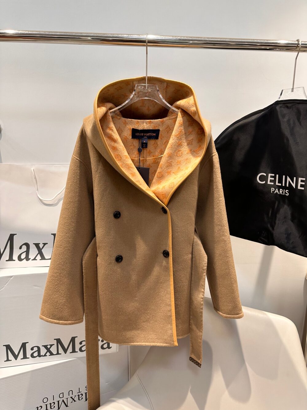 Alternative view of LOUIS VUITTON 3D MONOGRAM DOUBLE BREASTED WRAP COAT FICELLE FONCEE 1ABT6T