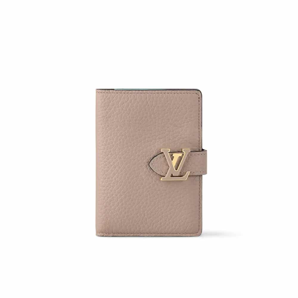 LOUIS VUITTON LV VERTICAL COMPACT WALLET TAURILLON LEATHER GALET GRAY 12CM M82198