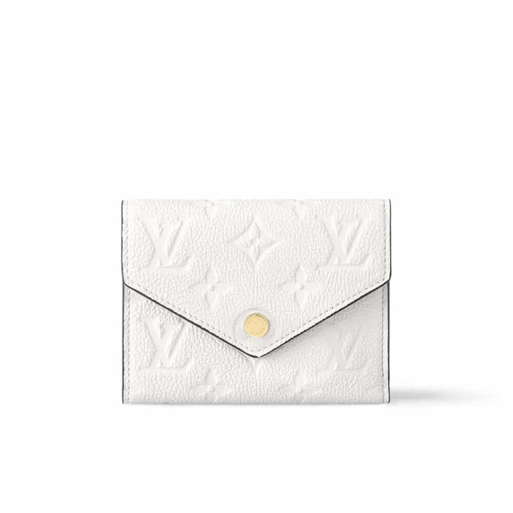 LOUIS VUITTON VICTORINE WALLET MONOGRAM EMPREINTE LEATHER WHITE 12CM