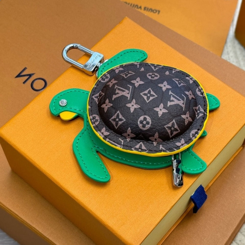Alternative view of LOUIS VUITTON LV TURTLE POUCH BAG CHARM MONOGRAM BROWN GREEN 12CM