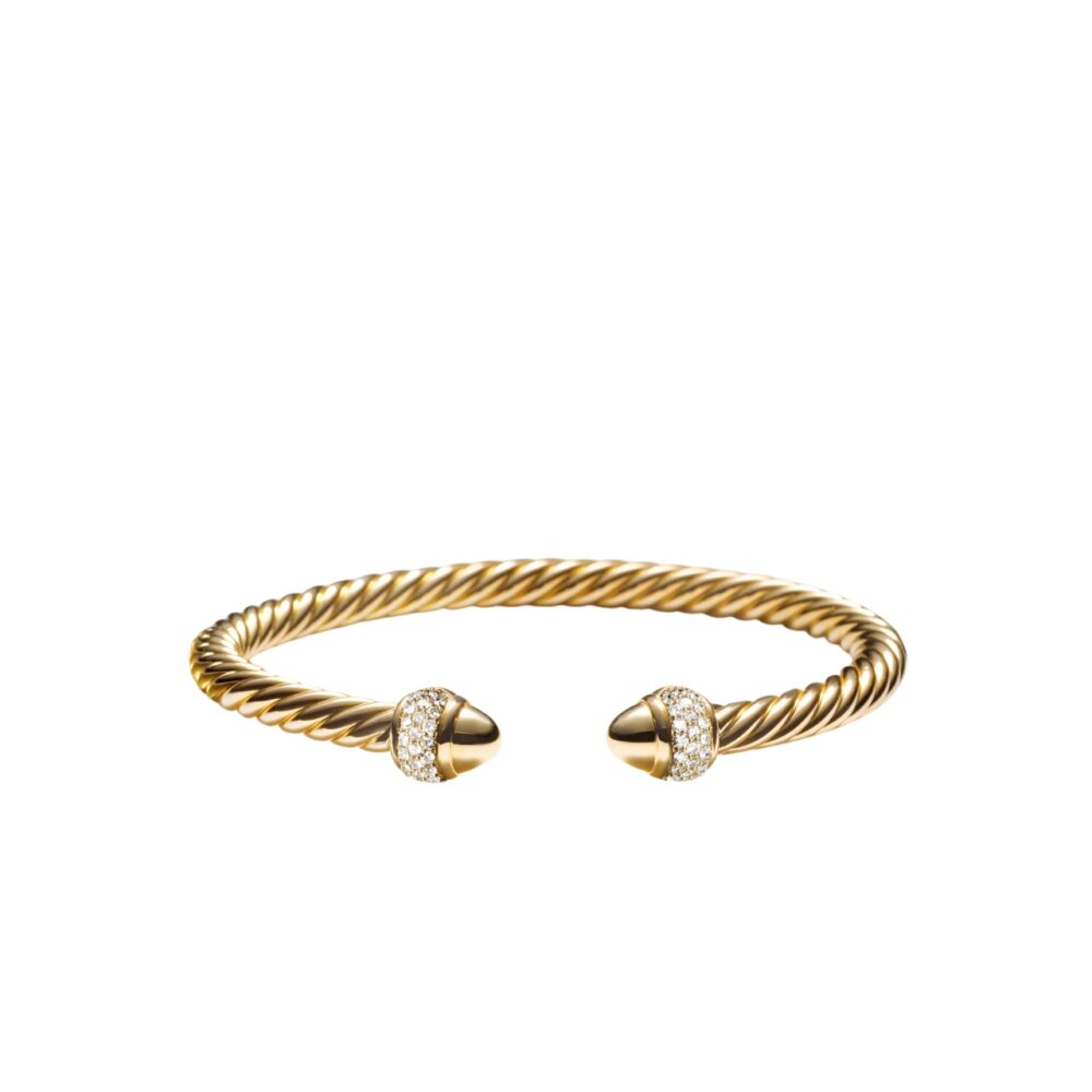 DAVID YURMAN CABLE BRACELET YELLOW GOLD WITH DIAMONDS B18071D88ADIM
