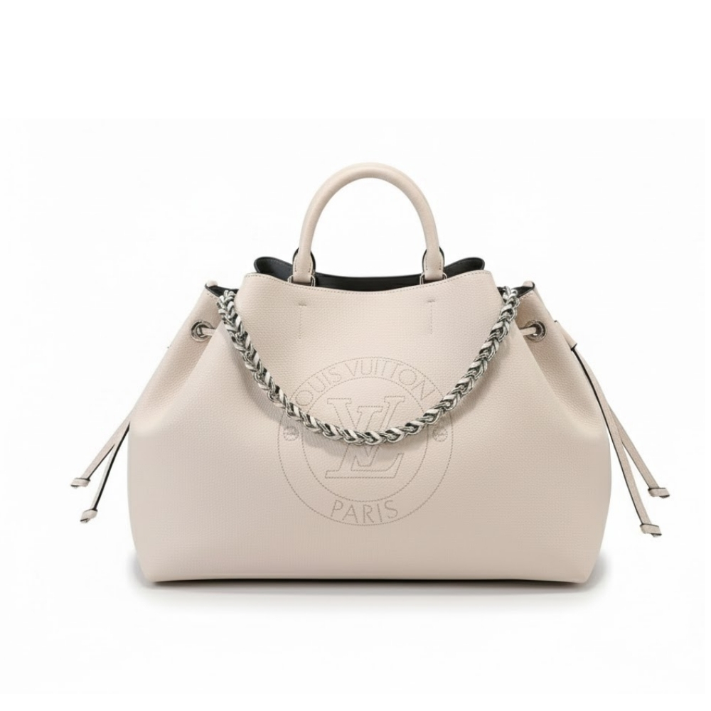 Louis Vuitton Bella Tote Bag Mahina Perforated In Beige 32Cm M11733