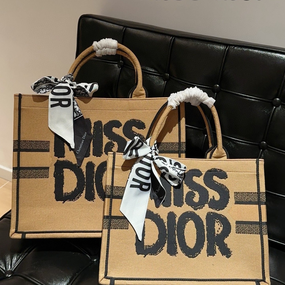 Alternative view of DIOR BOOK TOTE MISS DIOR GRAFFITI EMBROIDERY BEIGE AND BLACK 36CM M1296ZEZD M918