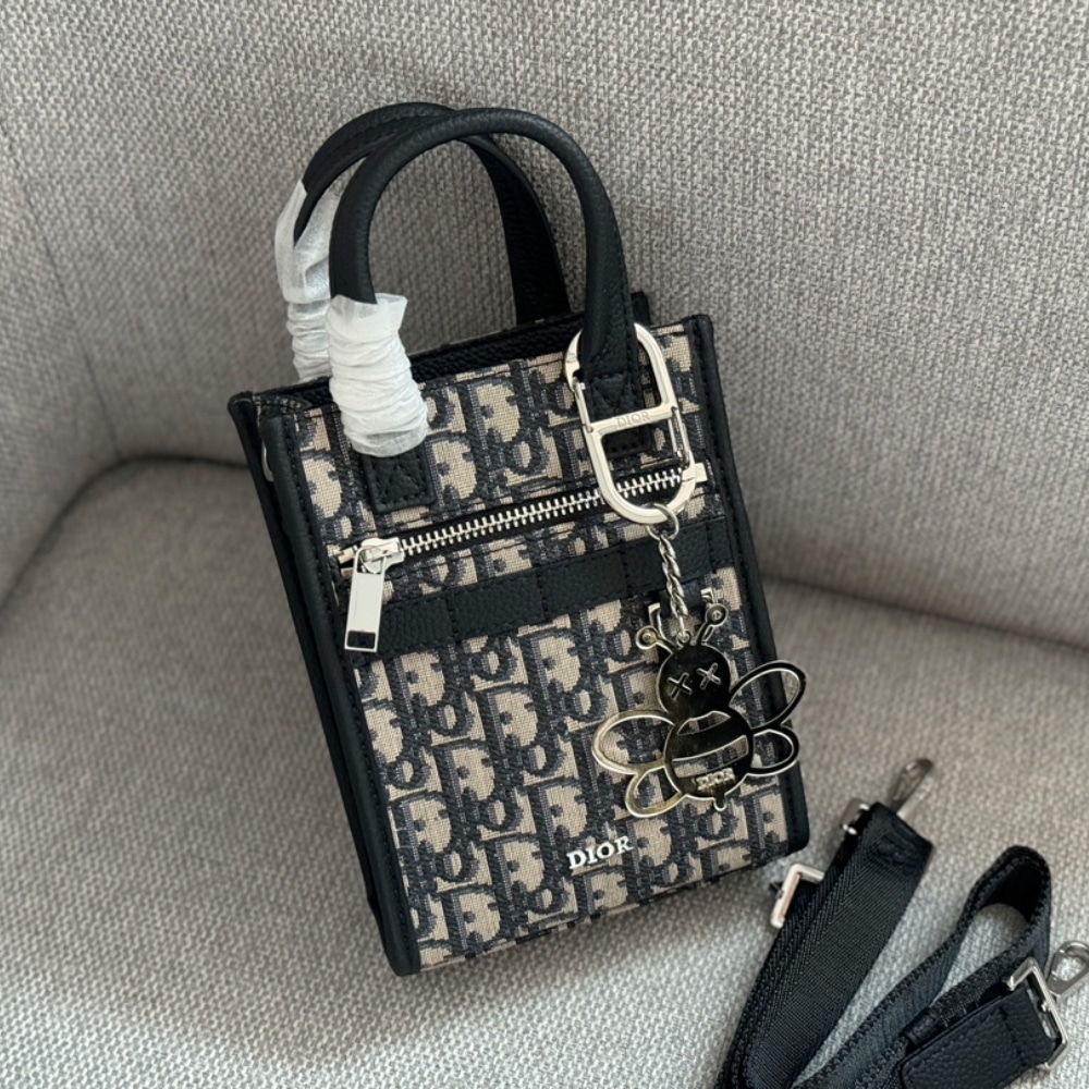 Alternative view of DIOR SAFARI NORTH SOUTH MINI TOTE BAG BEIGE AND BLACK 14CM 2ESWS017YKY H27E