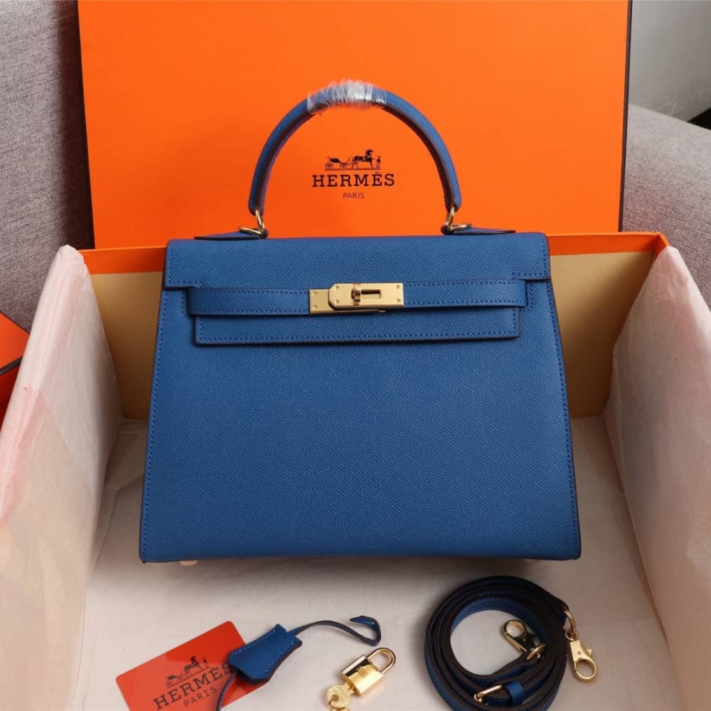 Alternative view of HERMÈS BIRKIN B25 TOGO BLUE 25CM