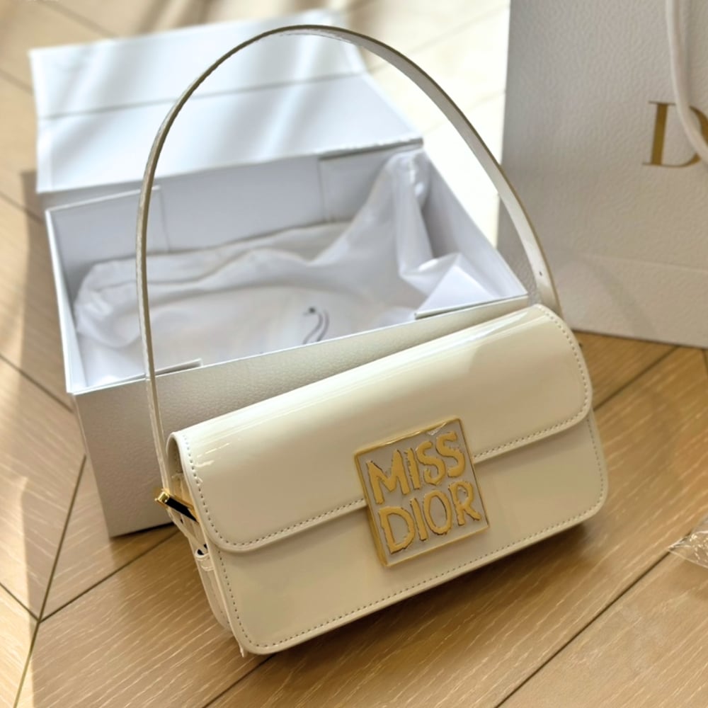 Alternative view of DIOR MISS DIOR FLAP BAG PATENT CALFSKIN WHITE 22CM