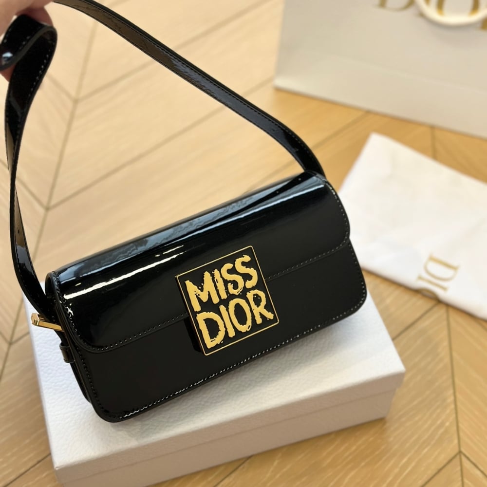 Alternative view of DIOR MISS DIOR FLAP BAG PATENT CALFSKIN BLACK 20CM