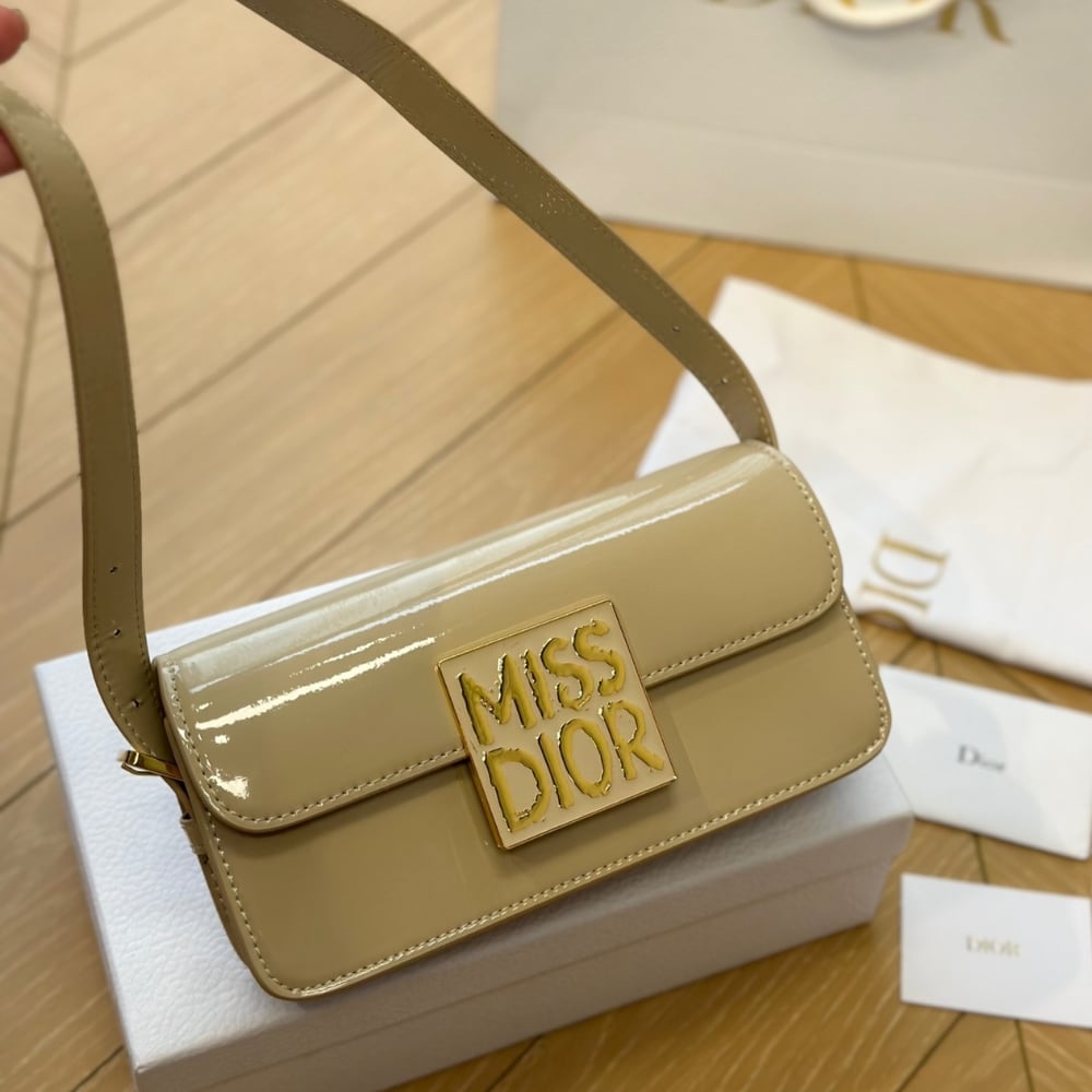 Alternative view of DIOR MISS DIOR FLAP BAG PATENT CALFSKIN ROPE BEIGE 20CM