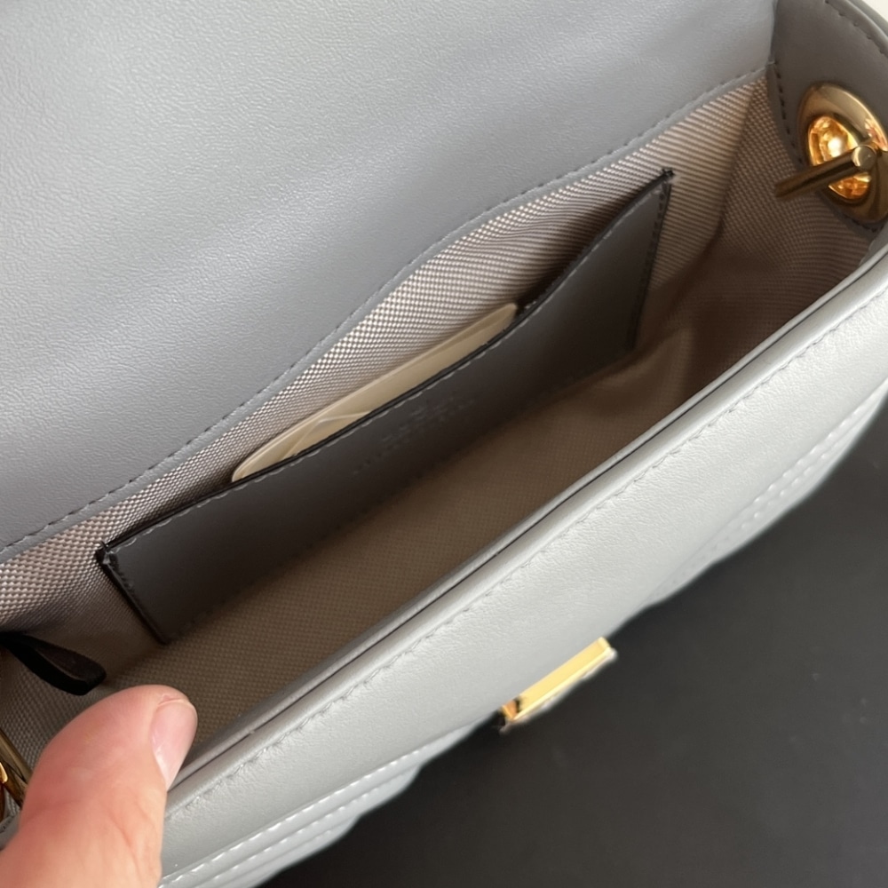 GUCCI GG MARMONT MINI SHOULDER BAG GREY 17CM - Image 5