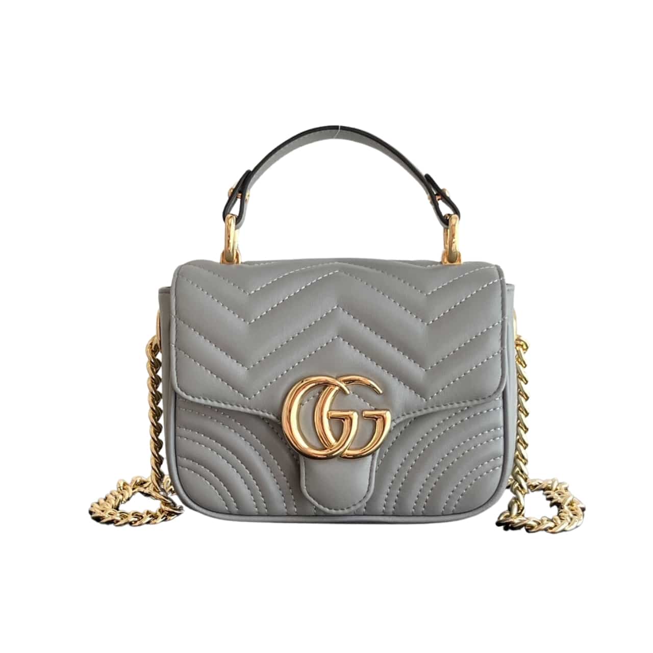 GUCCI GG MARMONT MINI SHOULDER BAG GREY 17CM