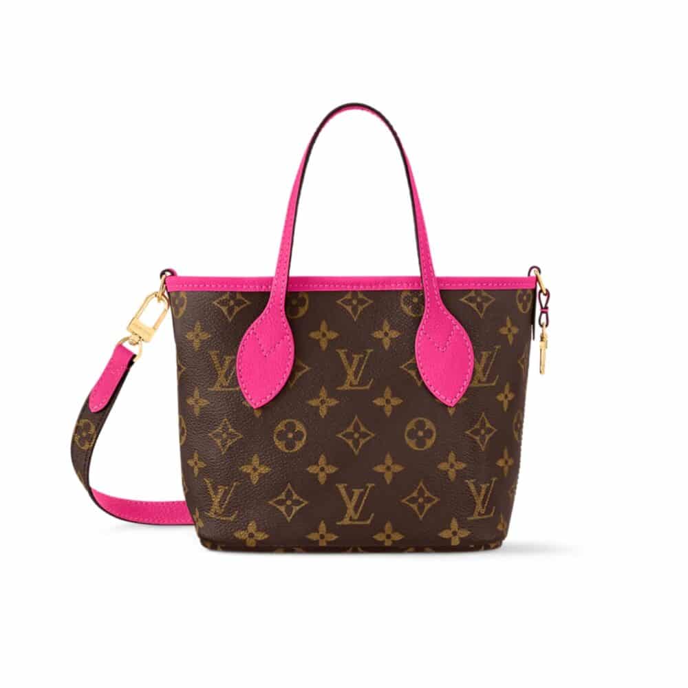 LOUIS VUITTON  NEVERFULL BANDOULIÈRE INSIDE OUT BB ROSE BROWN 20CM
