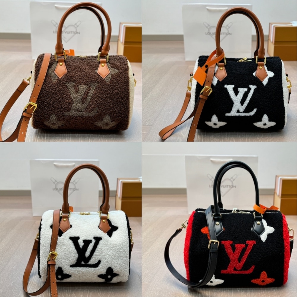 Alternative view of LOUIS VUITTON MONOGRAM TEDDY SPEEDY BANDOULIERE BLACK WHITE 25CM