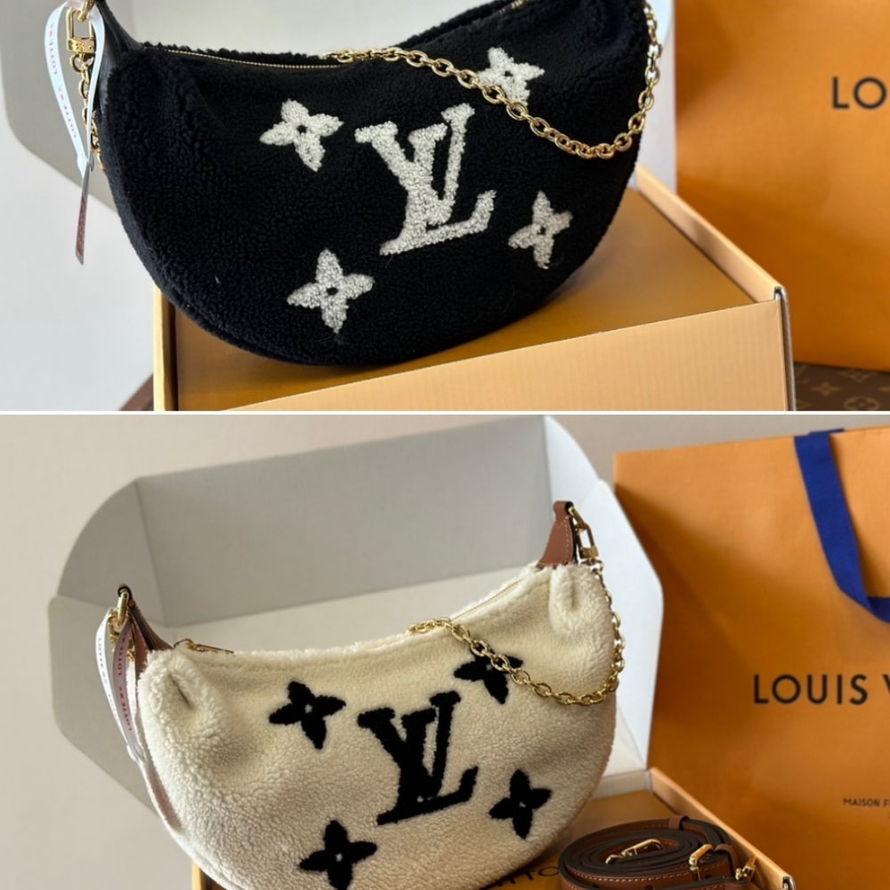 Alternative view of LOUIS VUITTON OVER THE MOON BAG MONOGRAM GIANT TEDDY FLEECE BLACK 28CM
