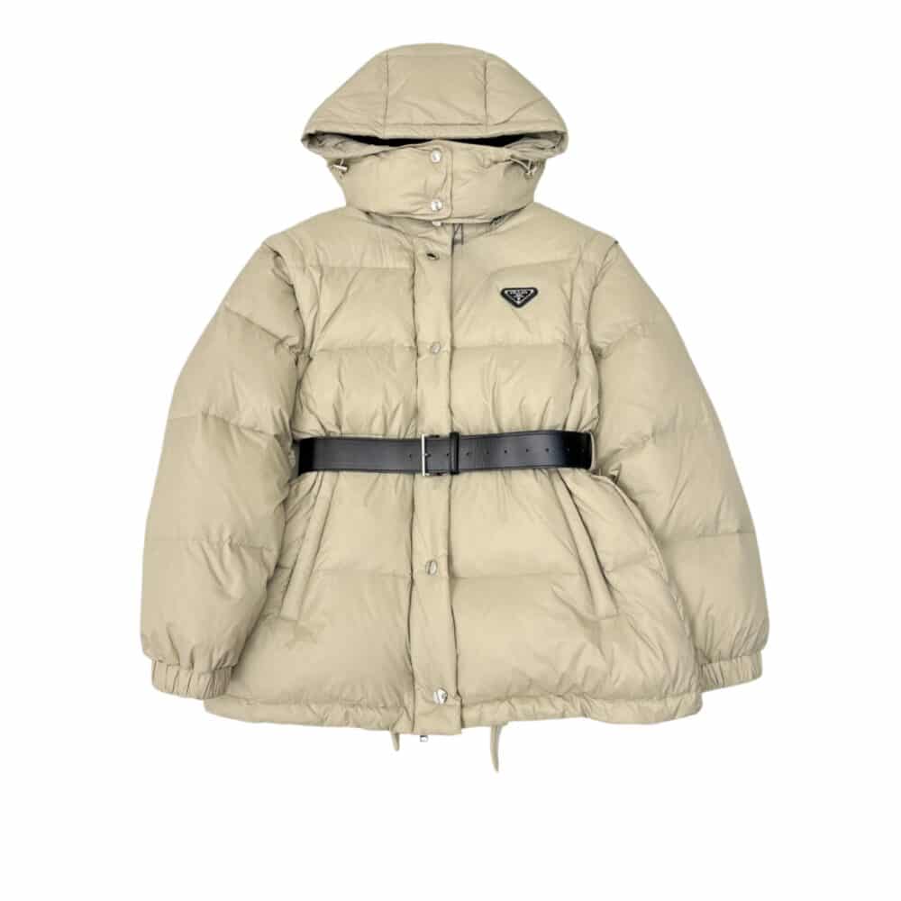 PRADA TWO WAY DOWN JACKET TECHNICAL BEIGE