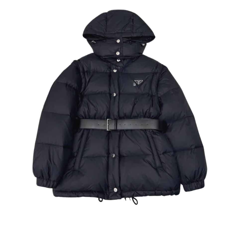 PRADA TWO WAY DOWN JACKET TECHNICAL BLACK