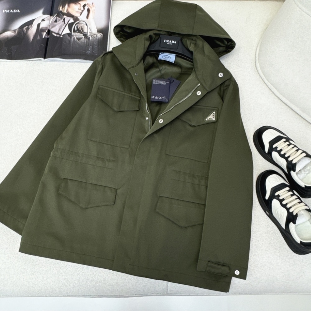 Alternative view of PRADA HOODED WINDBREAKER GREEN