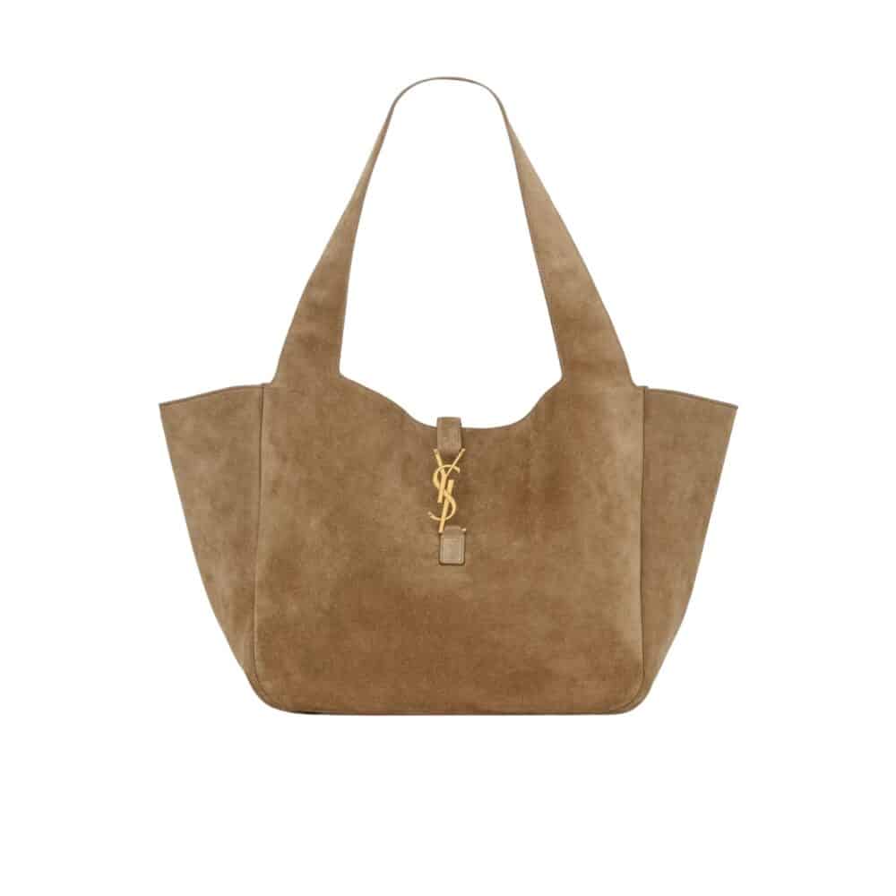 SAINT LAURENT LE 5 À 7 BEA IN SUEDE GOLDEN LEAF 55CM 763435008IW3194