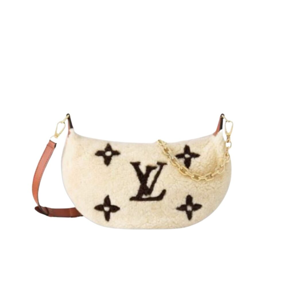 LOUIS VUITTON OVER THE MOON BAG MONOGRAM GIANT TEDDY FLEECE WHITE 28CM