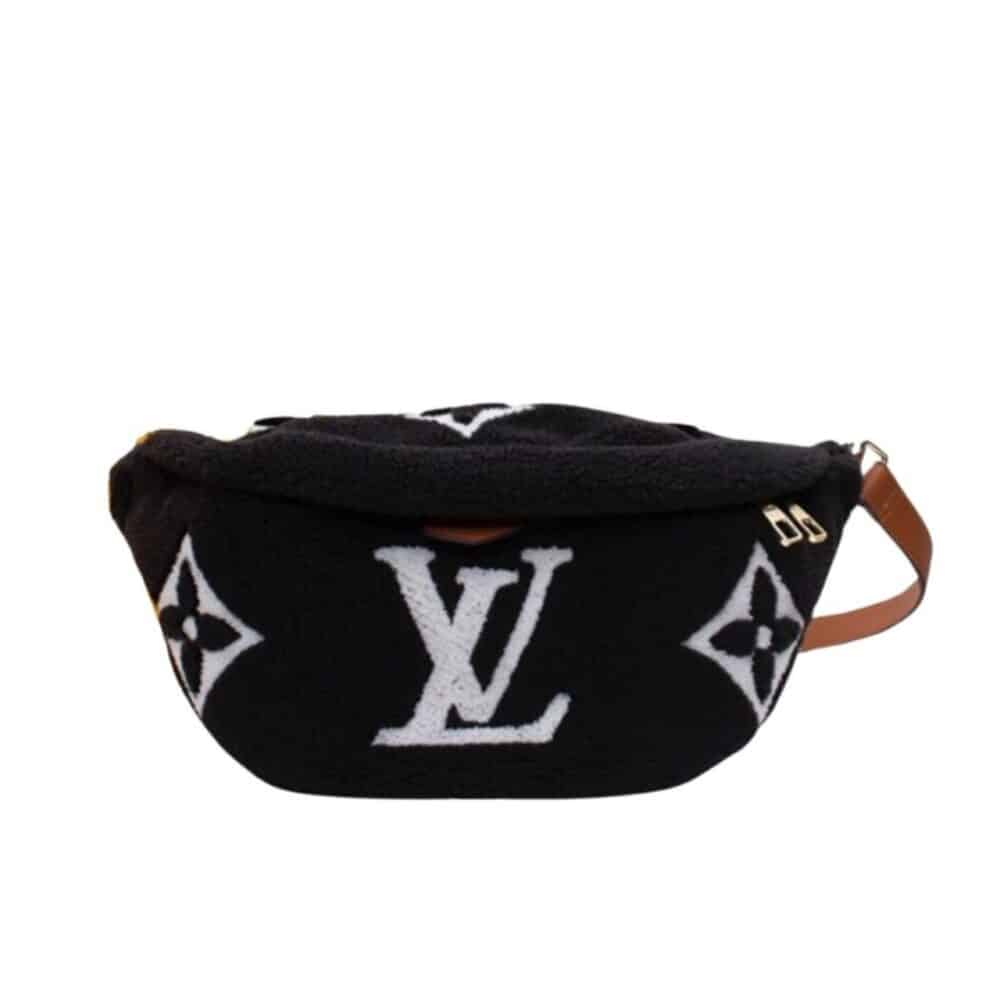 LOUIS VUITTON BUMBAG MONOGRAM TEDDY FLEECE BLACK 30CM