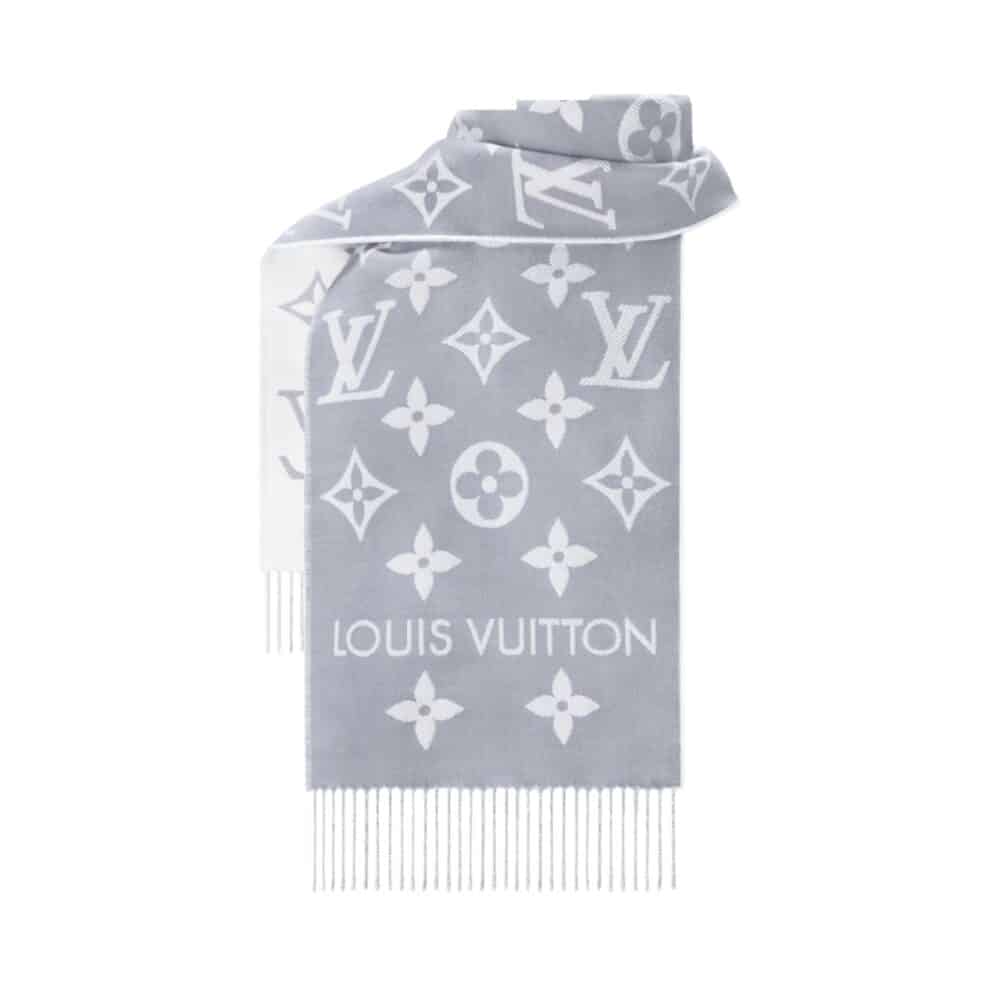 LOUIS VUITTON LV MONOGRAM ESSENTIAL SCARF LIGHT GREY M77727