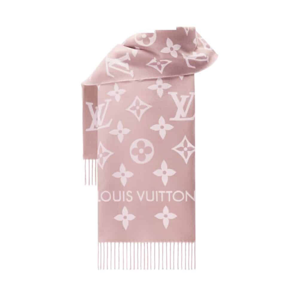 LOUIS VUITTON LV MONOGRAM ESSENTIAL SCARF PINK BEIGE M77854