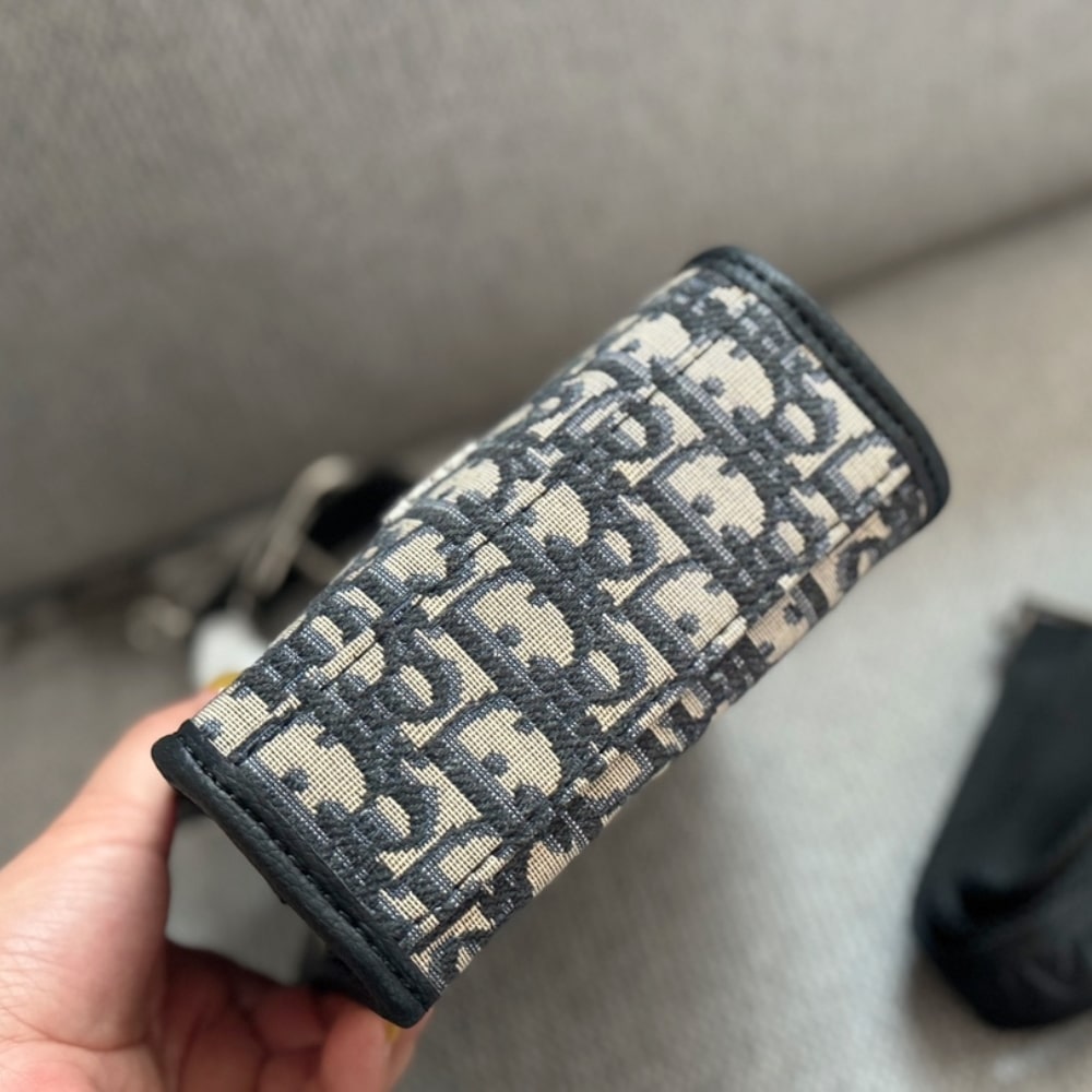 DIOR SAFARI NORTH SOUTH MINI TOTE BAG BEIGE AND BLACK 14CM 2ESWS017YKY H27E - Image 4