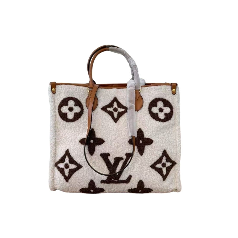 Louis Vuitton Onthego Teddy Monogram Giant Beige Brown 38Cm