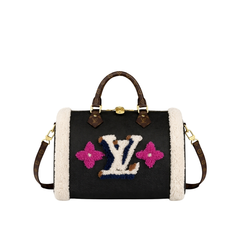 Louis Vuitton Speedy Bandouliere 30 Monogram Teddy Black 30Cm M56966