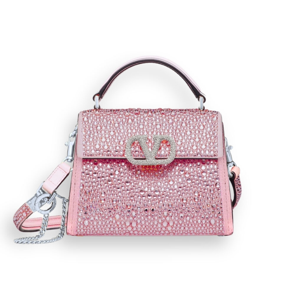 Valentino Vsling Mini Handbag With Sparkling Rose Quartz 19Cm 3W0B0G97THV D0M