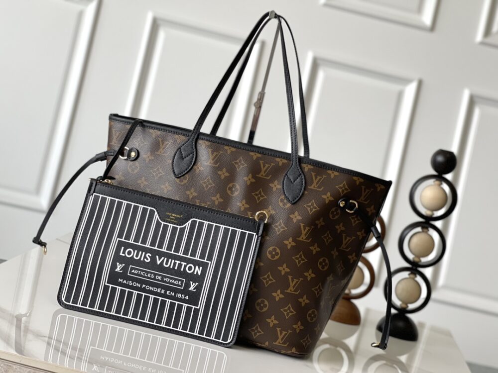 [SUPER VIP 1:1] LOUIS VUITTON NEVERFULL INSIDE OUT BLACK MM 31CM M12061 - Image 6
