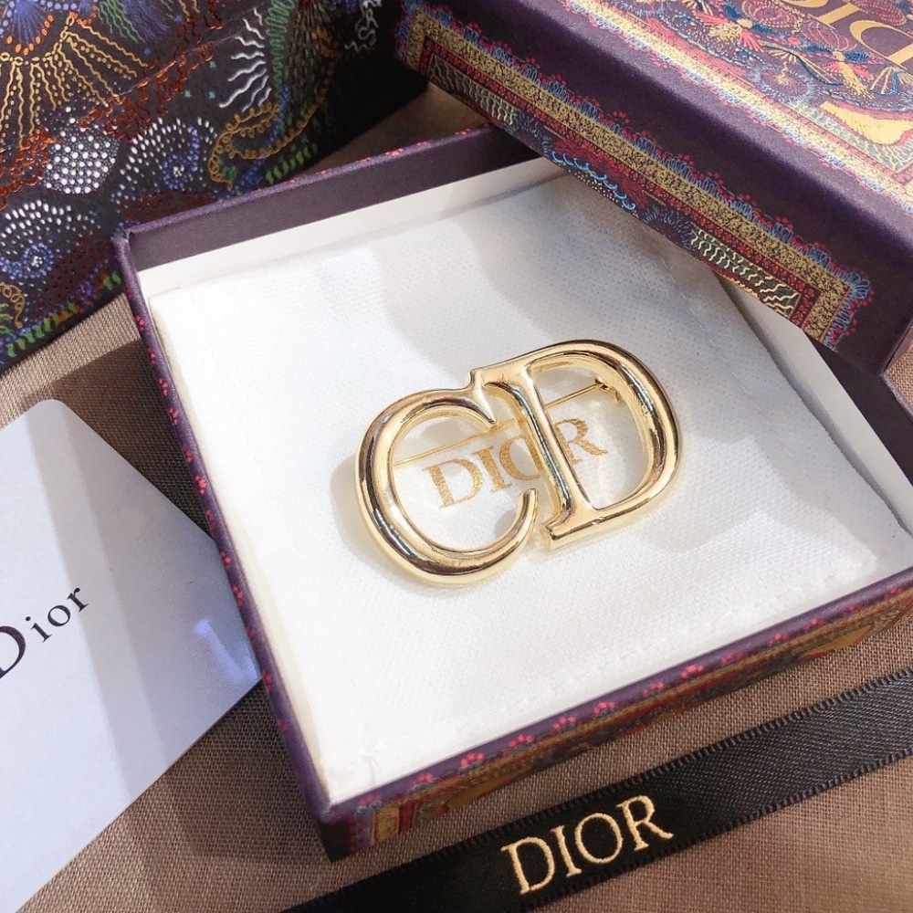 Alternative view of DIOR CD BROOCH GOLD