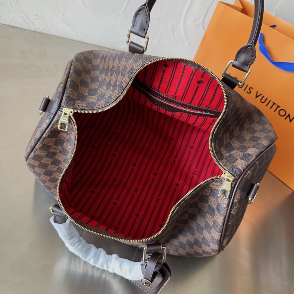 LOUIS VUITTON KEEPALL BANDOULIÈRE TRAVEL BAG DAMIER EBENE BROWN 45CM - Image 4