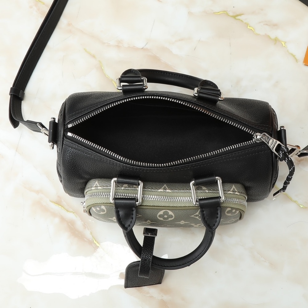 LOUIS VUITTON KEEPALL BANDOULIÈRE 25 BAG BLACK 25CM - Image 3