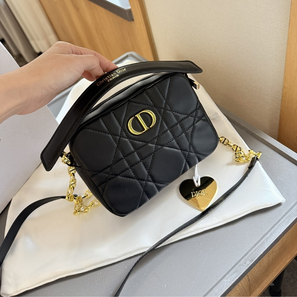 Alternative view of DIOR SMALL CARO TOP HANDLE CAMERA BAG BLACK 20CM