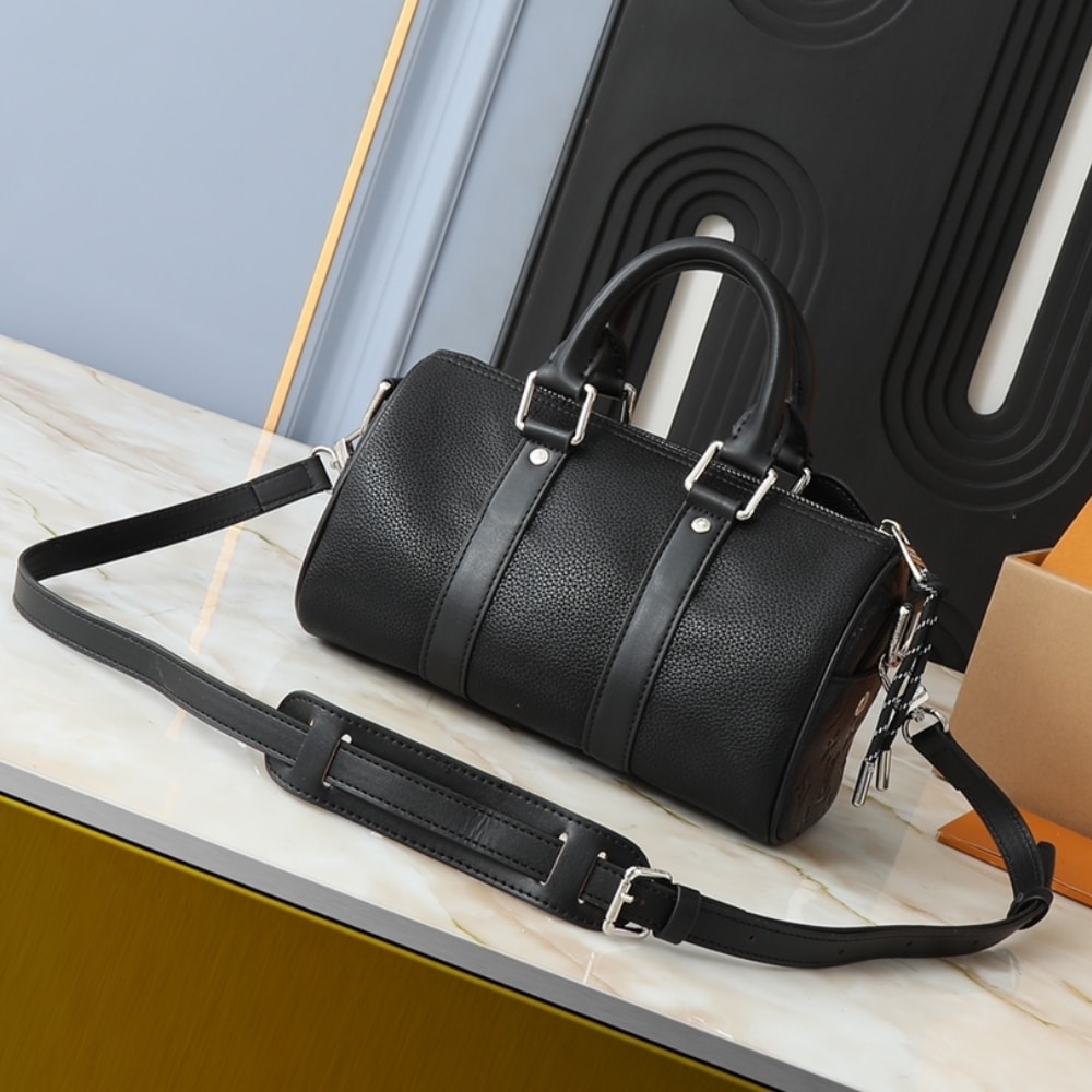 LOUIS VUITTON KEEPALL BANDOULIÈRE 25 BAG BLACK 25CM - Image 9