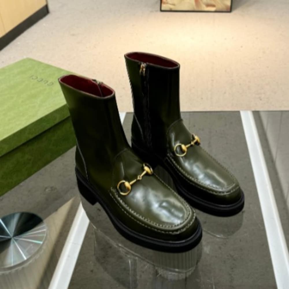 Alternative view of GUCCI WOMEN'S HORSEBIT BOOT DARK GREEN