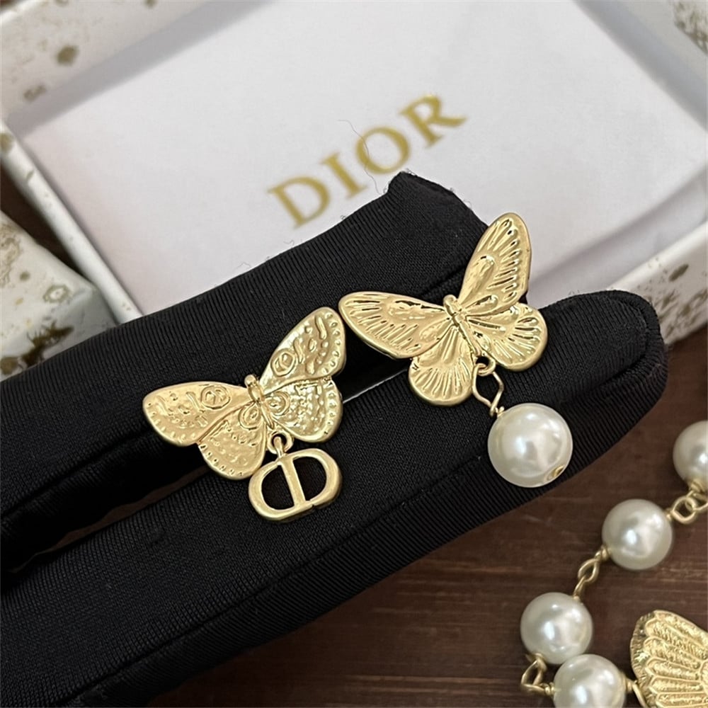 Alternative view of DIOR WOMEN MÉTAMORPHOSE EARRINGS MATTE GOLD FINISH METAL WITH WHITE RESIN PEARL E3059WOMRS_D301