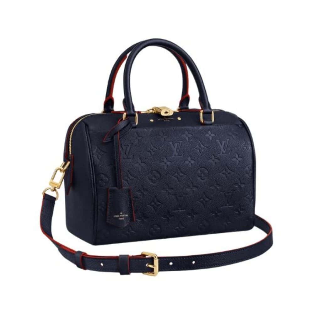 LOUIS VUITTON SPEEDY BANDOULIÈRE 25 IN MONOGRAM EMPREINTE NAVY 25CM