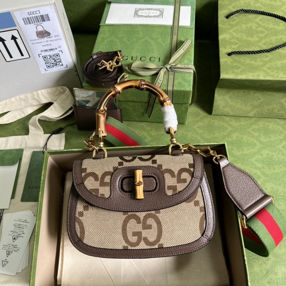 Alternative view of GUCCI BAMBOO 1947 JUMBO GG SMALL TOP HANDLE BAG 18CM