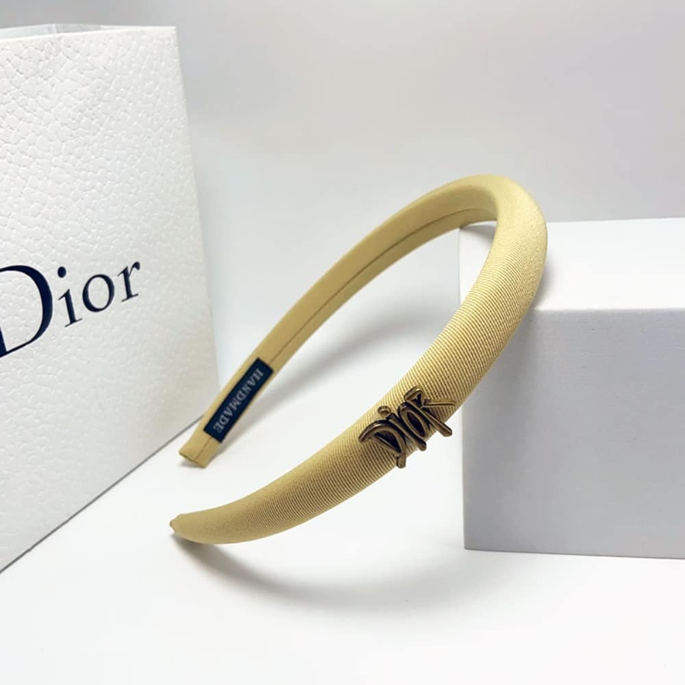 Alternative view of DIOR SMALL DIOR HEADBAND WITH GOLD HARDWARE IN YELLOW